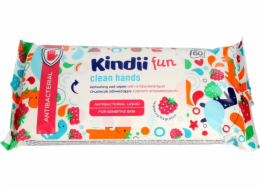 Kindii Kindii Fun Osvěžující ubrousky pro děti s antibakteriální tekutinou, 1 balení - 60 ks
