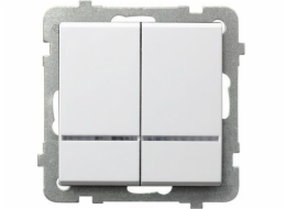 Ospel Sonata 16AX IP20 s bílým podsvícením (LP-2RS/m/00) Lustrový spínač