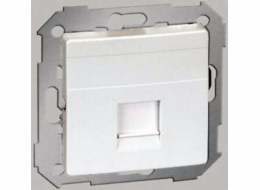 Kontakt-Simon Simon 82 Jednoduchý kryt počítačové zásuvky RJ45, plochý, s adaptérem a bílou závěrkou (TSI-82005-30)