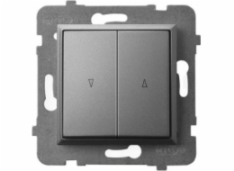 Ospel Aria žaluziový spínač s mechanickým zámkem, matně šedý (LP-7UB/m/70)