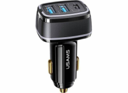 Usams USAMS Charger Lod. sama. 2xUSB+1xUSB-C C24 80W (pouze hlava) Rychlé nabíjení černá/černá CC126TC01 (US-CC126)