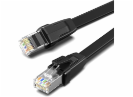 Ugreen UGREEN NW134 Plochý síťový kabel s kovovými zástrčkami, Ethernet RJ45, Cat.8, U/FTP, 3m (černý)