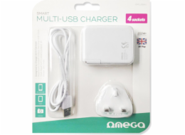 Omega 4x USB 4A nabíječka, bílá - 42673