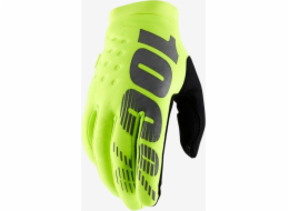 100% rukavice 100% BRISKER Youth Glove fluo žlutá vel. M (délka ruky 149-159 mm) (DWZ)