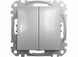 Schneider Electric Sedna Design Dvojitý schodišťový spínač, stříbrný hliník SDD113108