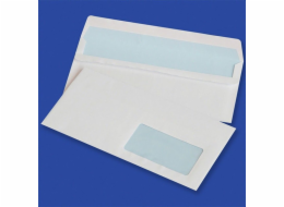 Kancelářské produkty KANCELÁŘSKÉ PRODUKTY samolepicí obálky, SK, DL, 110x220mm, 75gsm, 1000ks, s pravým okénkem 45x90mm, bílá