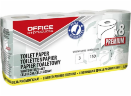Kancelářské produkty KANCELÁŘSKÉ PRODUKTY Premium celulózový toaletní papír, 3-vrstvý, 150 listů, 15 m, 8 ks, bílý
