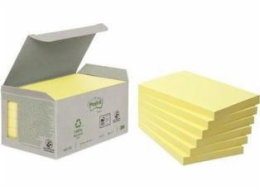 Post-It 3M Ekologické samolepicí papírky Post-it_ s certifikátem PEFC Recycled, žluté, 76x76 mm, 6 bloků po 100 bankovkách,
