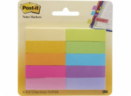 3M POST-IT INDEXING ZÁLOŽKY 12,7X44,4MM 670-10AB PAPÍR 10X50 LIST NEON