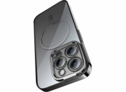 Baseus Baseus Glitter ochranná sada Transparentní magnetické pouzdro a tvrzené sklo pro iPhone 14 Pro (černá)