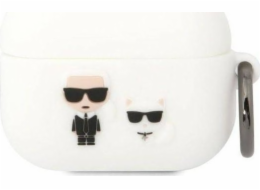 Karl Lagerfeld pouzdro Karl Lagerfeld KLACAPSILKCW kryt Apple AirPods Pro bílý/bílý Silikon Karl & Choupette
