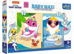Trefl Oboustranné puzzle 2x10 dílků Baby Maxi Happy Shark Day 4v1