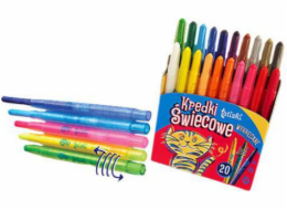 Tetis Crayons 20col, Tetis pastelky na svíčky, twist-out (KT010-AE)