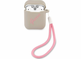 Guess Case Guess GUACA2LSVSGP Apple AirPods kryt šedý růžový/šedorůžový silikonový Vintage