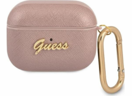 Guess Case Guess GUAPSASMP kryt Apple AirPods Pro růžový/růžový Saffiano Script Metal Collection