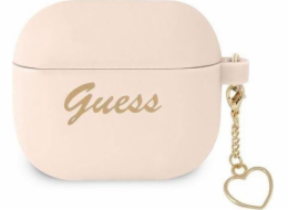 Pouzdro Guess Guess GUA3LSCHSP kryt Apple AirPods 3 růžový/růžový Silicon Charm Collection