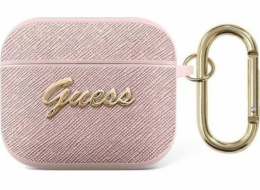 Guess Case Guess GUA3SASMP Apple AirPods 3 růžové/růžové Saffiano Script Metal Collection