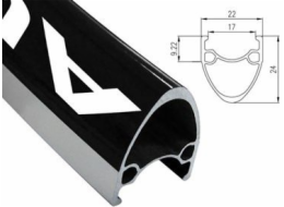 ALEXRIMS AT490 silniční ráfek 700x28 děr CNC strana černá (ALX-AT49028)