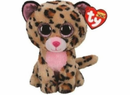 TY BEANIE BOOS LIVVIE - hnědorůžový leopard 15cm 36367