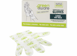GreenAware GreenAware, Kompostovatelné jednorázové rukavice, velikost L, 100 ks.