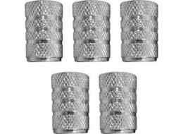 Dunlop duše Dunlop - Schrader krytky autoventilků 5 ks (stříbrné)