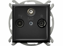 Ospel ARIA RTV-SAT koncová zásuvka, černá metalíza GPA-US/m/33