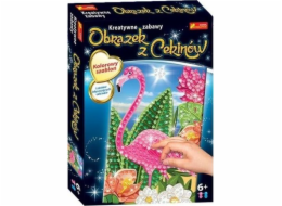 Ranní flitrový obrázek. Plameňák