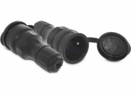 KEL Přenosná zásuvka s klapkou 16A 2P+Z 250V IP54 černá GN-54 (W-97448)