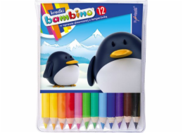 Svatý. Majewski BAMBINO pastelky v dřevěném rámu, 12 barev, licence BAMBINO