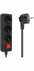 Libox napájecí lišta 3 zásuvky 5 m černá (LB0081B-5)