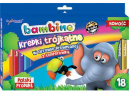 Svatý. Majewski BAMBINO pastelky, trojúhelníkové, 18-ti barev, ve dřevě + tep.