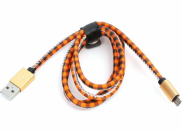 Platinet USB A/micro USB kabel, oranžový, 1m (PUCLC10)