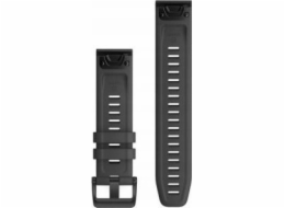 Silikonový pásek na zápěstí QuickFit 22 (tmavě šedá / černá přezka) (010-12863-22)