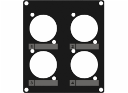 Caymon CAYMON CASY203/B CASY 2 prostorová krycí deska - 4x otvory velikosti D Černá verze