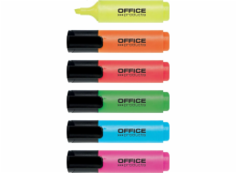 Zvýrazňovač kancelářských potřeb 2-5mm (čárový), 6ks, mix barev