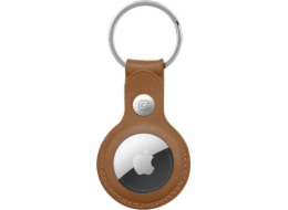 Kožené pouzdro Crong Crong s koženým kroužkem na klíče pro Apple AirTag (hnědé)