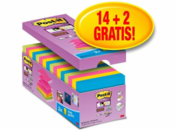 Samolepicí kartičky Post-it 1440 listů, SUPER STICKY Z-NOTES R330-SS-VP16 76x76mm mix barev, 16 kusů (3M0584)