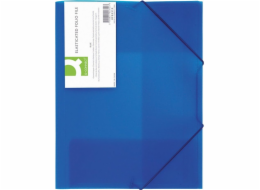 Q-Connect Folder s elastickým pásem PP, A4, 400 mikronů, 3 listy, průhledná modrá