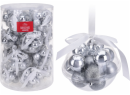 Ozdoba vánoční koule SILVER LIGHT stříbrná 14 ks/4 cm