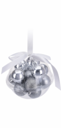 Ozdoba vánoční koule SILVER LIGHT stříbrná 14 ks/4 cm