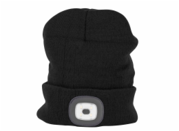 Čepice s čelovkou LED černá (USB nabíjení)