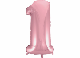 GoDan fóliový balónek číslo 1, růžový, 92 cm