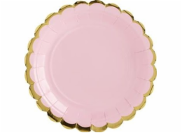 Party Deco Yummy talíře, světle růžové, 18 cm, 6 kusů univerzální (33392)