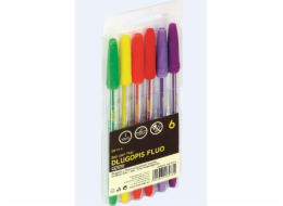 Velké kuličkové pero 6 barev Fluo GR-91