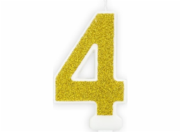 Party Deco Number svíčka s třpytkami - 4 - 1 ks univerzální