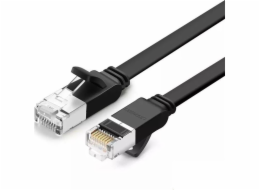Ugreen plochý síťový kabel s kovovými zástrčkami, Ethernet RJ45, Cat.6, UTP, 3m (černý)