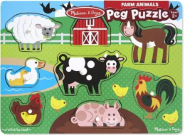 Dřevěné puzzle Melissa & Doug - Hospodářská zvířata