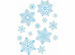 Oboustranné okenní dekorace - Sněhové vločky, 14 ks