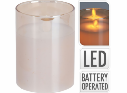 LED svíčka skleněná 7,5 x 10,5 cm teplá bílá KO-XX8113800