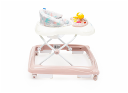Dětské chodítko Baby Mix s volantem a silikonovými kolečky růžové